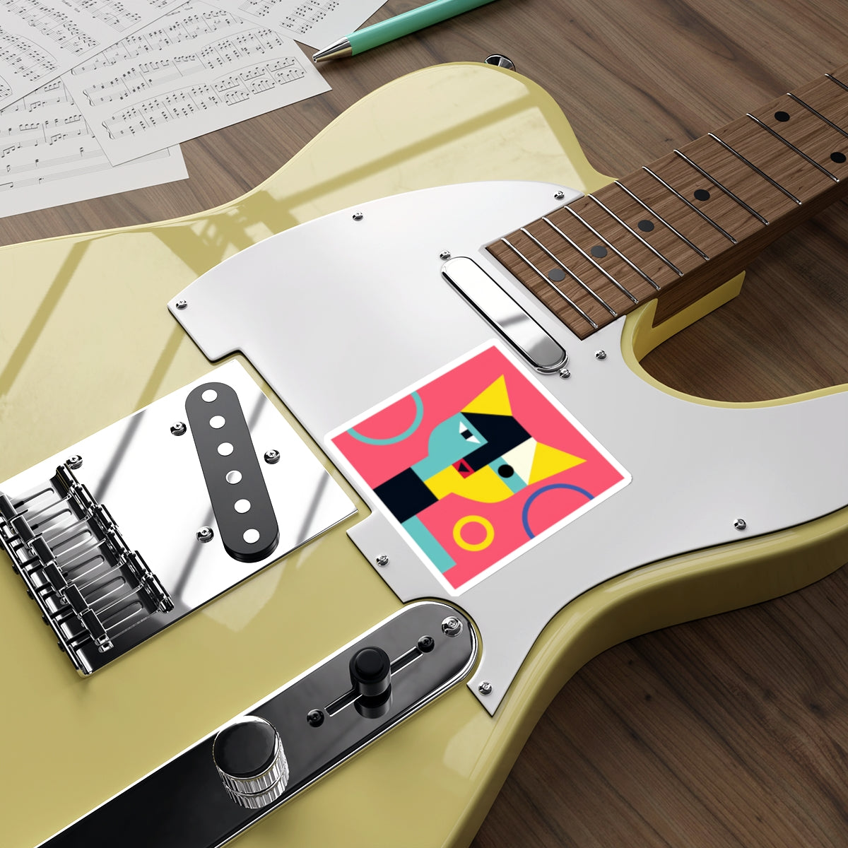 Meowhaus #3 Bauhaus Mondrian Inspired Abstract Cat Sticker
