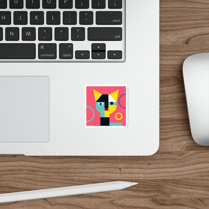 Meowhaus #3 Bauhaus Mondrian Inspired Abstract Cat Sticker