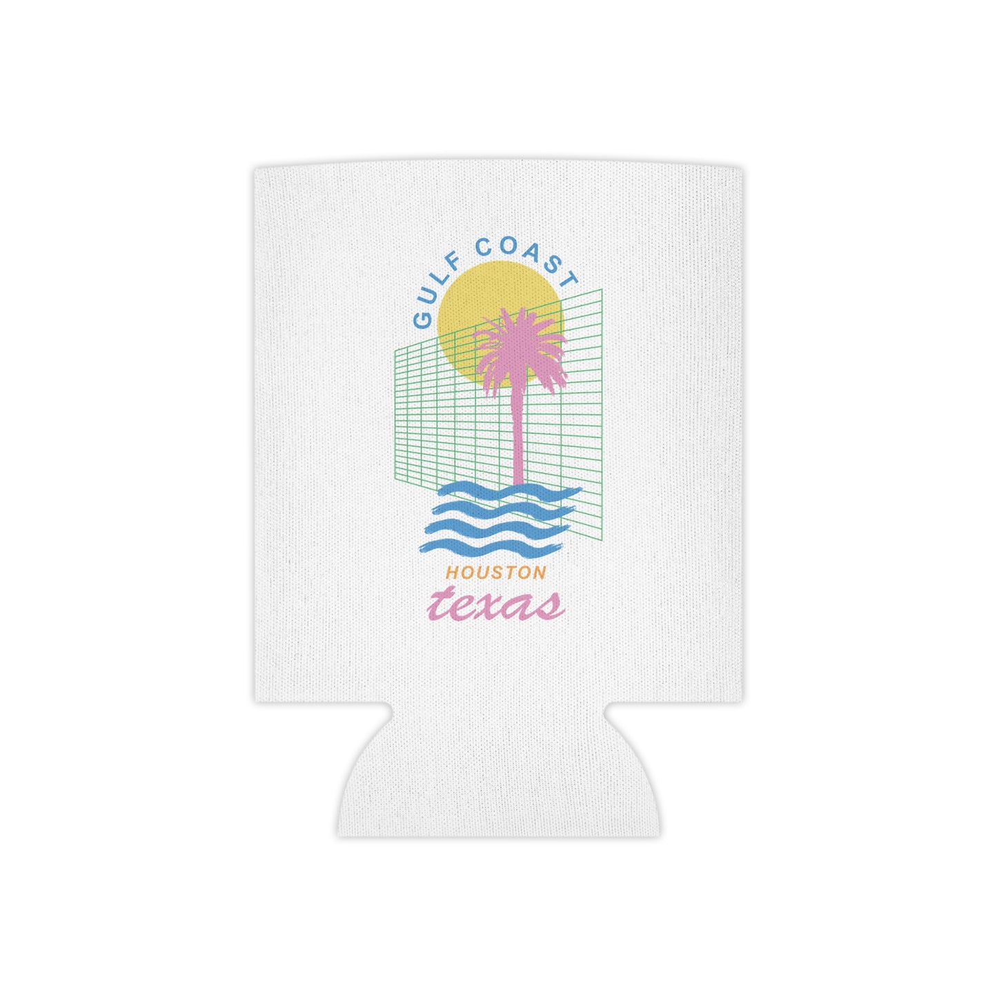 Gulf Coast HTX Koozie | Retro 80s Houston Can Cooler Gift