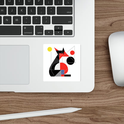 Meowhaus #4 Bauhaus Mondrian Inspired Abstract Cat Sticker