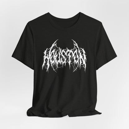 Houston Heavy Metal Logo T-Shirt - Black and White Graphic Tee