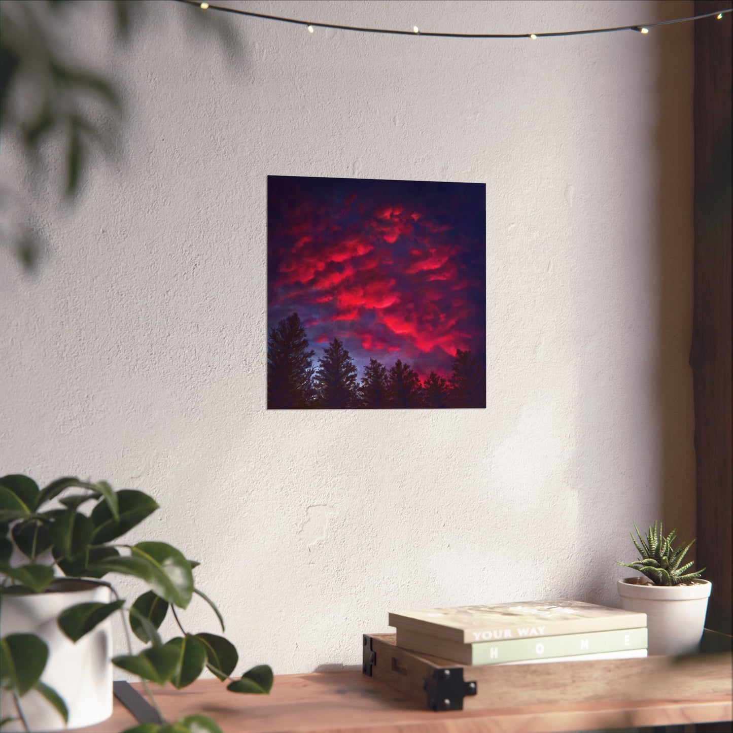 Fuchsia Sunset Poster - Vibrant Landscape Wall Art Print - Original Art