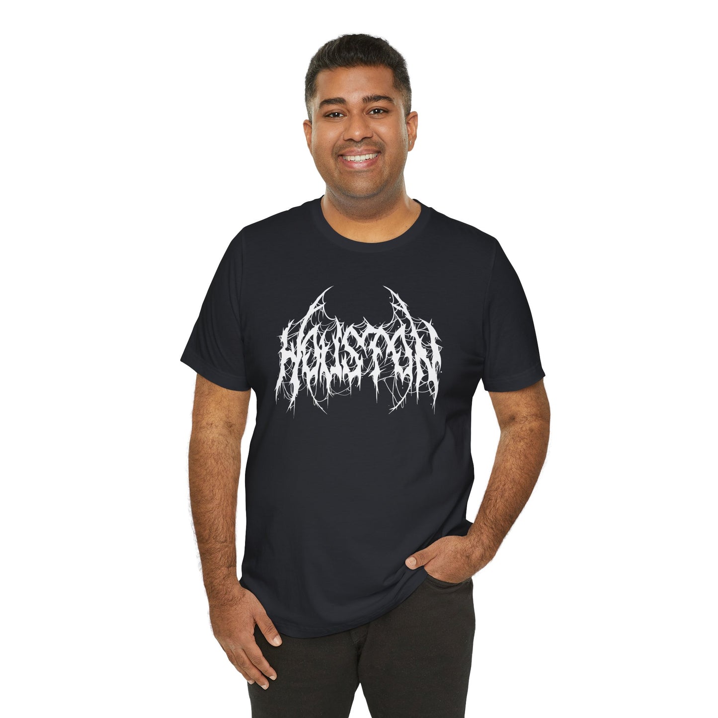 Houston Heavy Metal Logo T-Shirt - Black and White Graphic Tee