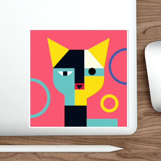 Meowhaus #3 Bauhaus Mondrian Inspired Abstract Cat Sticker