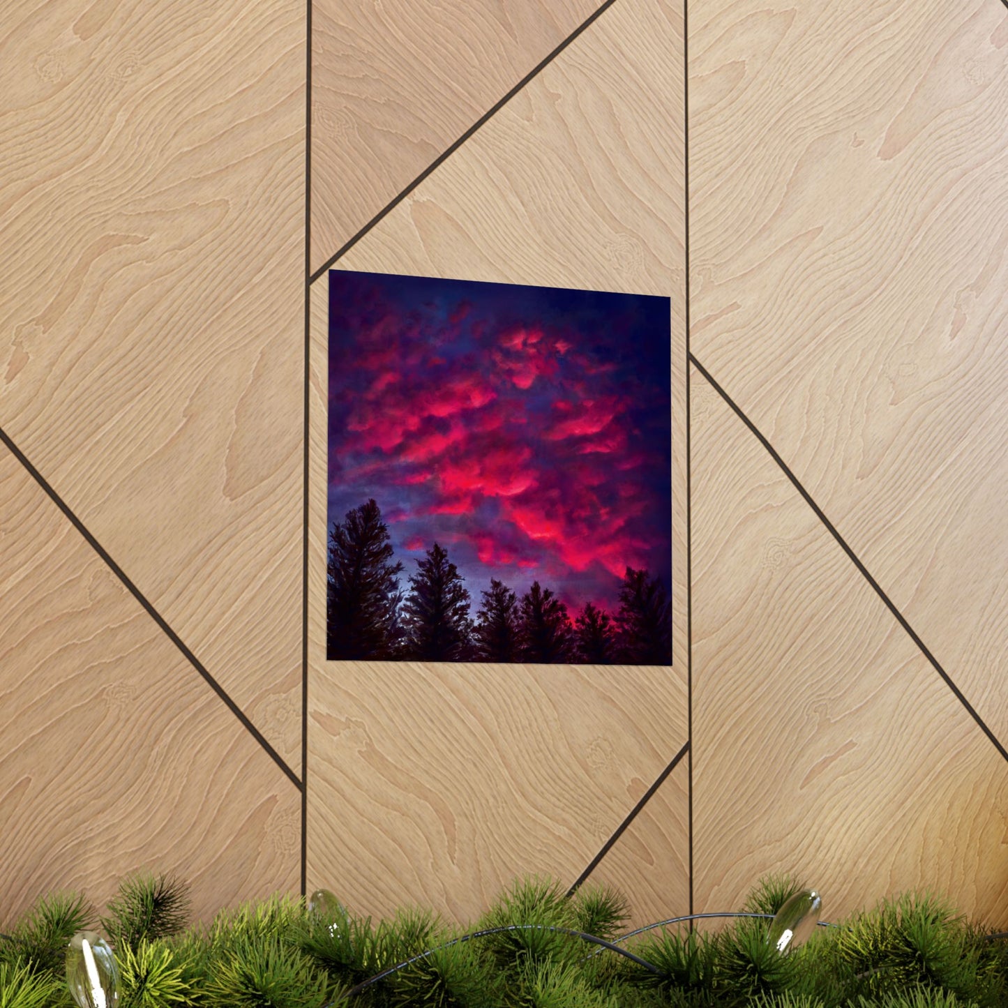 Fuchsia Sunset Poster - Vibrant Landscape Wall Art Print - Original Art
