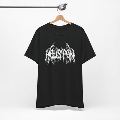 Houston Heavy Metal Logo T-Shirt - Black and White Graphic Tee