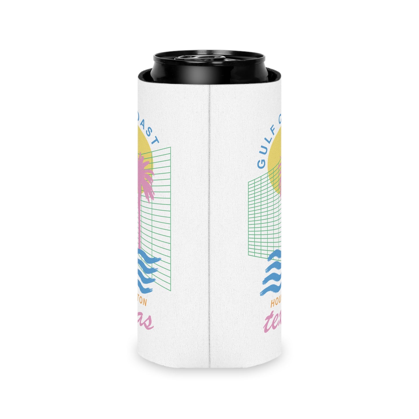 Gulf Coast HTX Koozie | Retro 80s Houston Can Cooler Gift