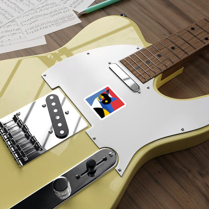 Meowhaus #2 Cat Sticker, Mondrian Inspired Die-Cut, Abstract Art Decal, Modern Minimalist Laptop Decal, Artsy Vinyl Sticker
