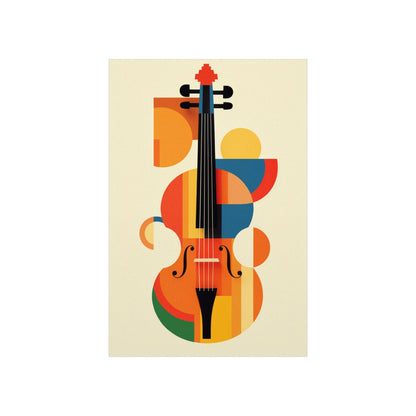 Abstract Violin Viola Poster Art Print | Bauhaus, Geometric, Cello, Minimal Classical Instrument Music Decor