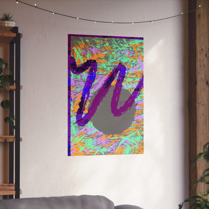 Scribble Neon Poster Art Print | Abstract, Geometric, Minimal 80's Decor, Nostalgia
