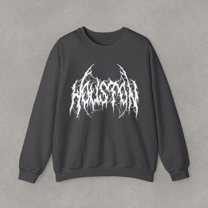 Houston Heavy Metal Sweatshirt - HTX Grunge Logo