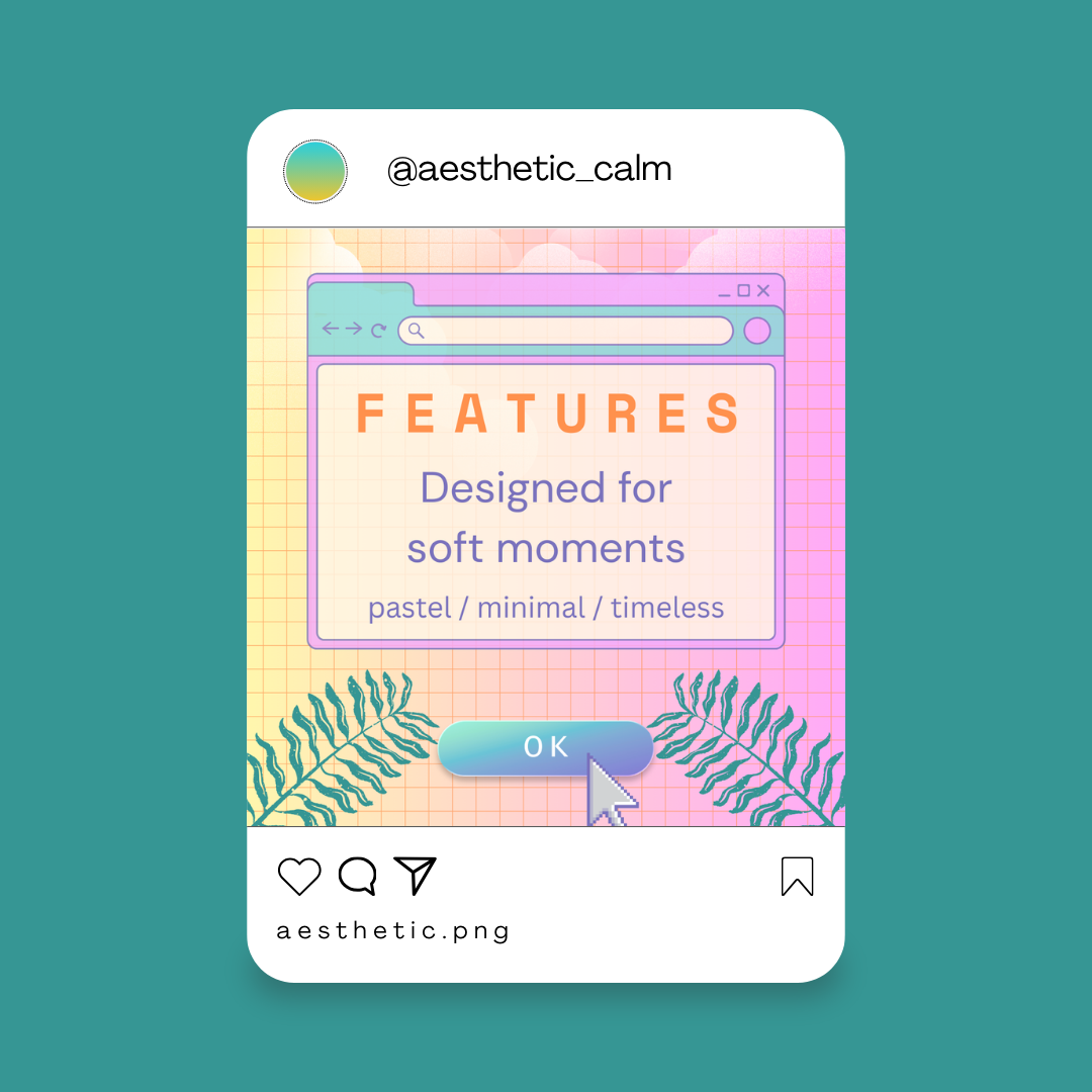 calm.exe – Soft Pastel Vaporwave Instagram Templates | Canva Editable
