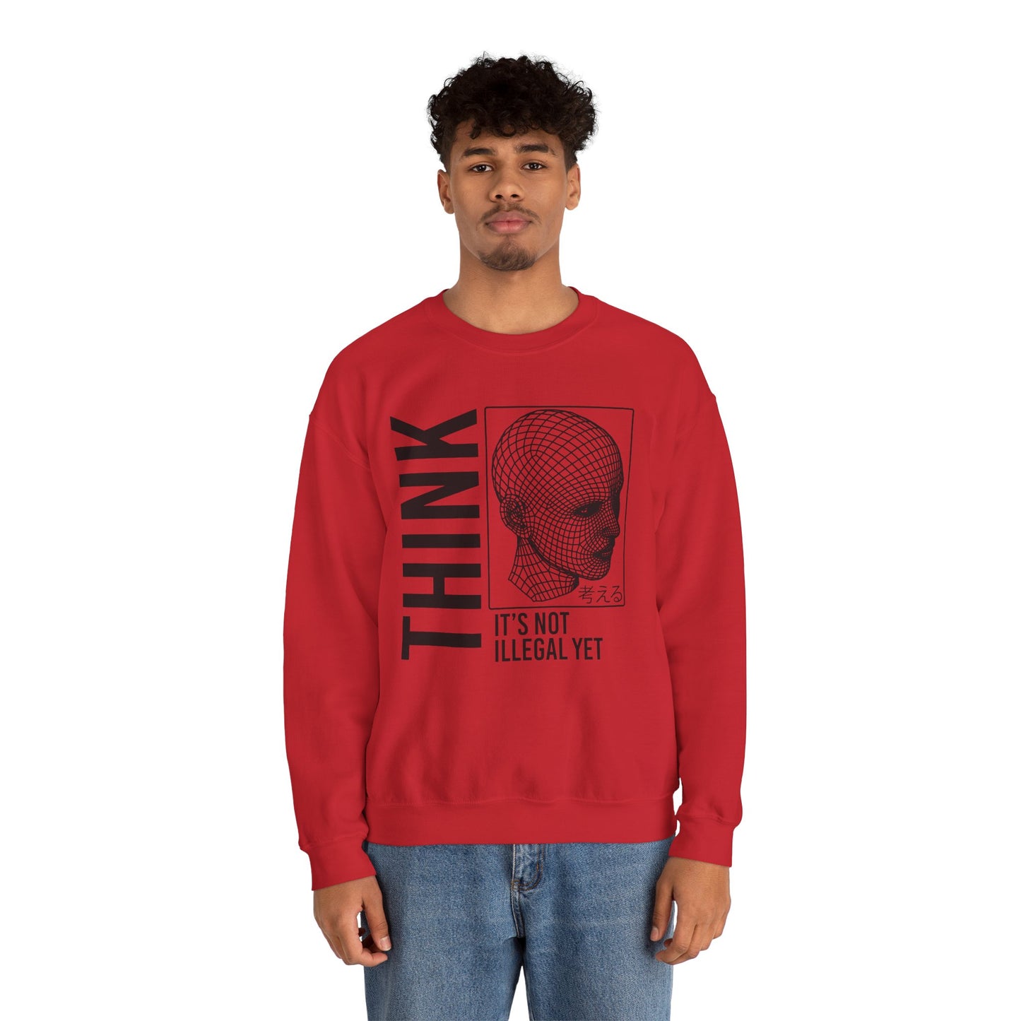 THINK It's Not Illegal Yet - Unisex Heavy Blend Sweatshirt Sweater Streetwear - Cyberpunk Vaporwave Aesthetic