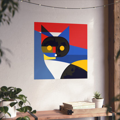 Meowhaus #2 Poster Art Print | Cute Kitty Wall Art | Colorful Animal Decor