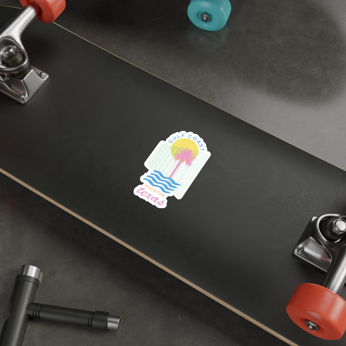 Gulf Coast Houston Sticker - HTX Tropical Beach Vibes