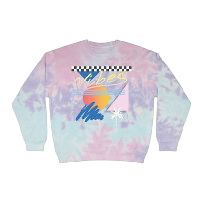 Vibes Vaporwave Tie-Dye Sweatshirt Sweater | Skater Trippy Aesthetic | Miami Geometric