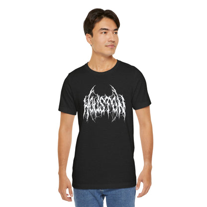 Houston Heavy Metal Logo T-Shirt - Black and White Graphic Tee