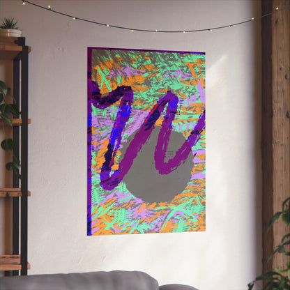 Scribble Neon Poster Art Print | Abstract, Geometric, Minimal 80's Decor, Nostalgia