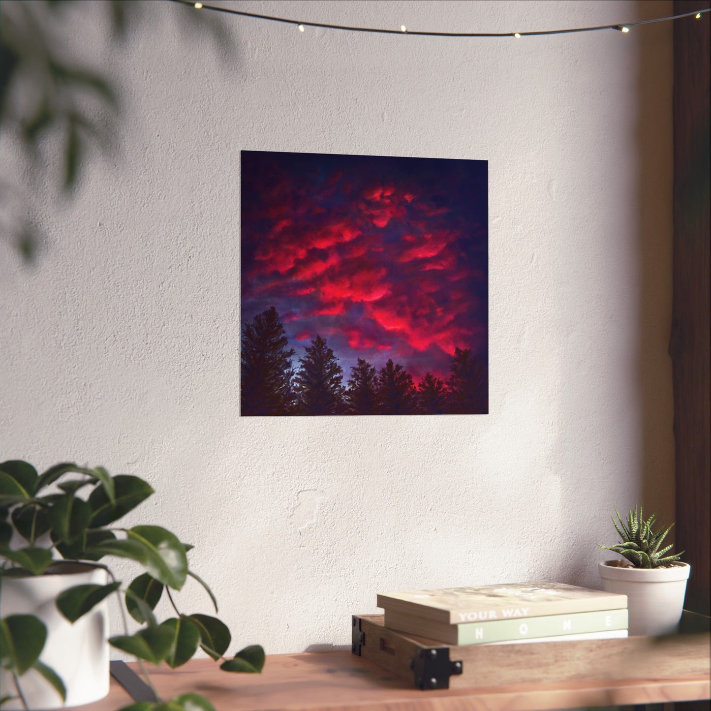 Fuchsia Sunset Poster - Vibrant Landscape Wall Art Print - Original Art