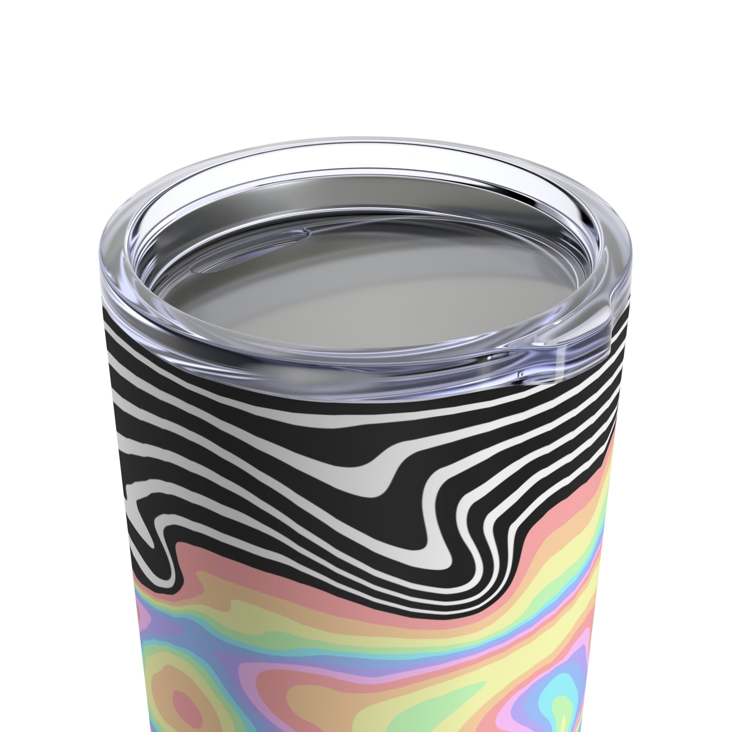 Trippy RGB Melt Tumbler 20oz - Psychedelic Black & White Stainless Steel Cup