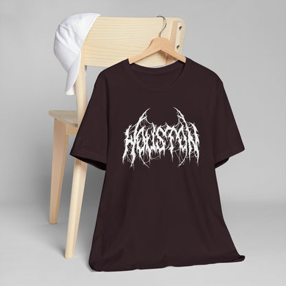 Houston Heavy Metal Logo T-Shirt - Black and White Graphic Tee