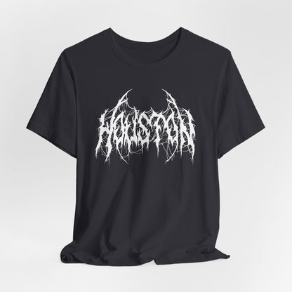 Houston Heavy Metal Logo T-Shirt - Black and White Graphic Tee