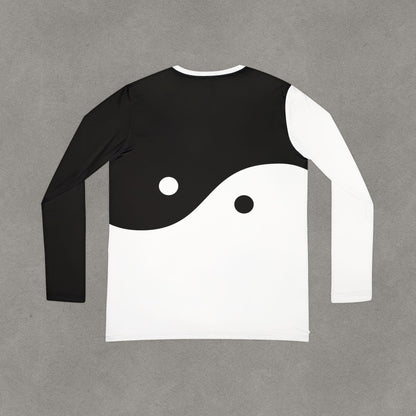 Yin Yang V-neck Long Sleeve Shirt | Black White Balance Top
