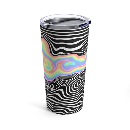 Trippy RGB Melt Tumbler 20oz - Psychedelic Black & White Stainless Steel Cup