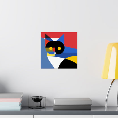 Meowhaus #2 Poster Art Print | Cute Kitty Wall Art | Colorful Animal Decor