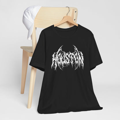Houston Heavy Metal Logo T-Shirt - Black and White Graphic Tee