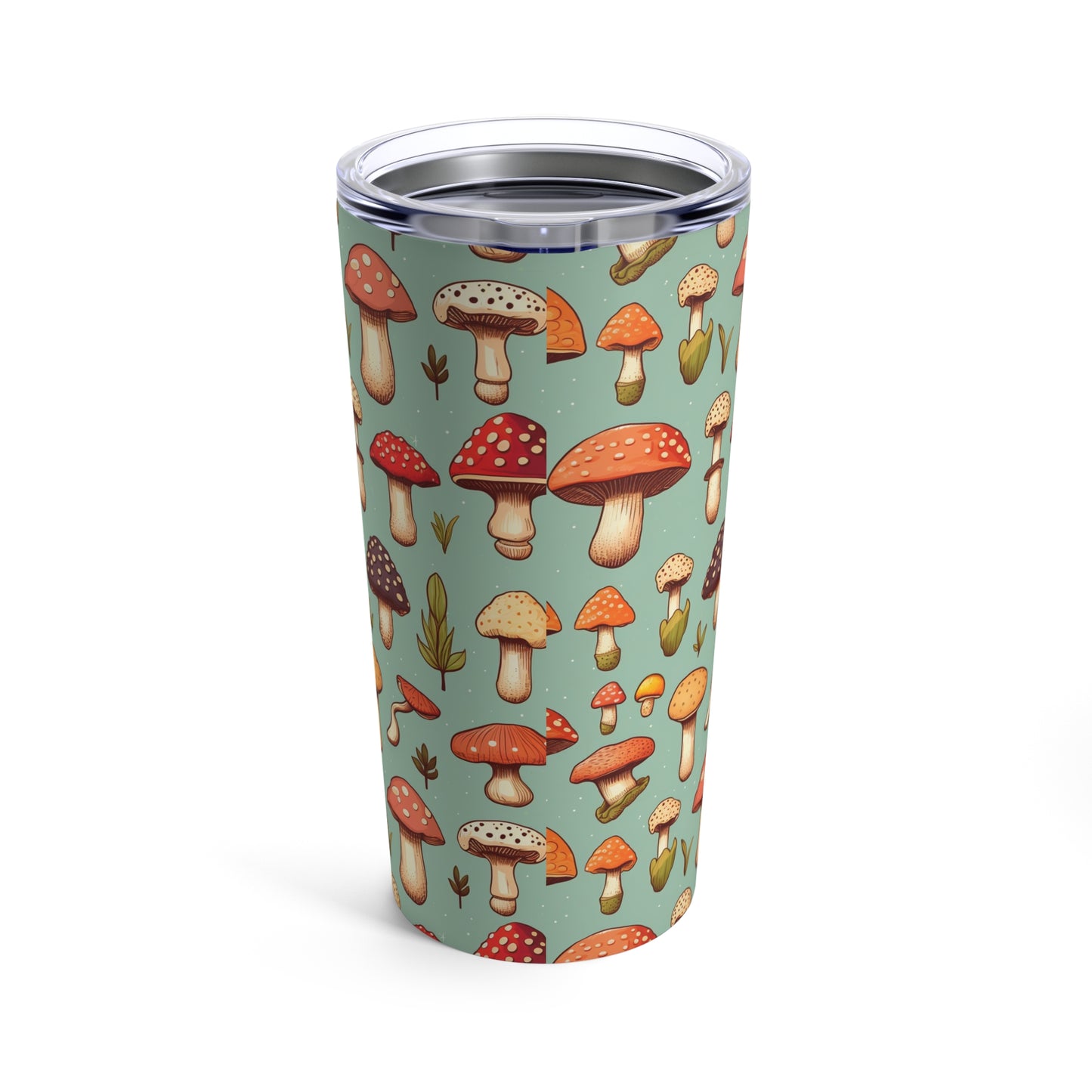 Cute Magic Mushrooms Tumbler 20oz Cup - Kawaii Cartoon Pattern Plant Drinkware