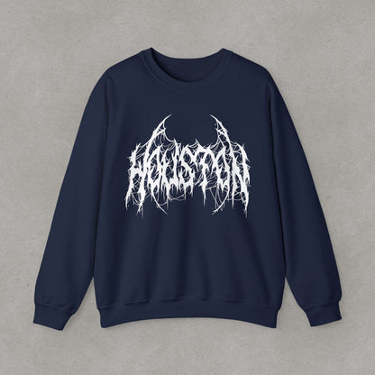 Houston Heavy Metal Sweatshirt - HTX Grunge Logo