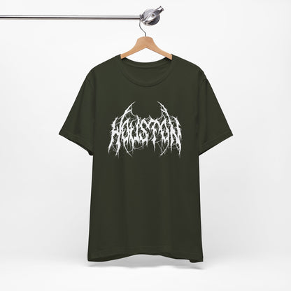 Houston Heavy Metal Logo T-Shirt - Black and White Graphic Tee