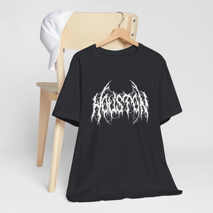 Houston Heavy Metal Logo T-Shirt - Black and White Graphic Tee