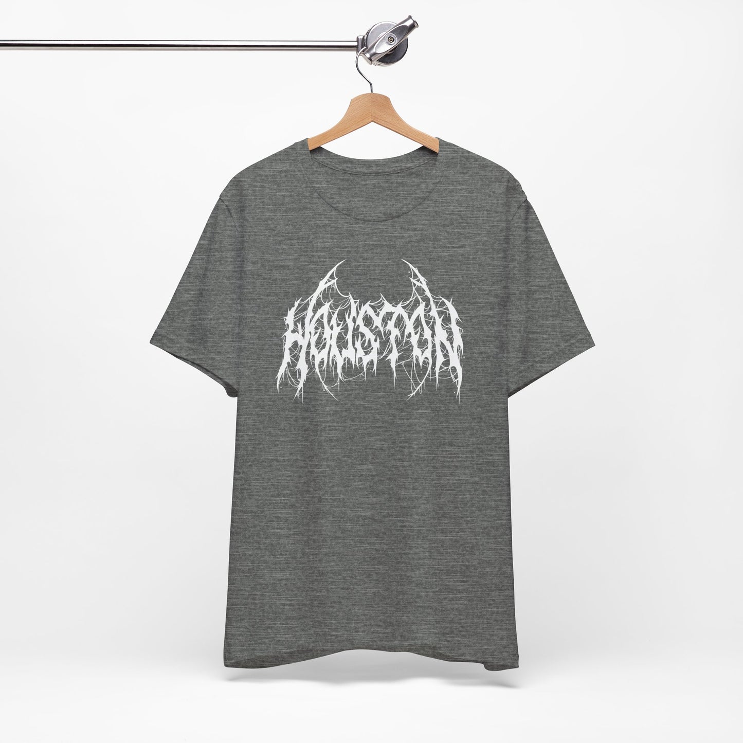 Houston Heavy Metal Logo T-Shirt - Black and White Graphic Tee