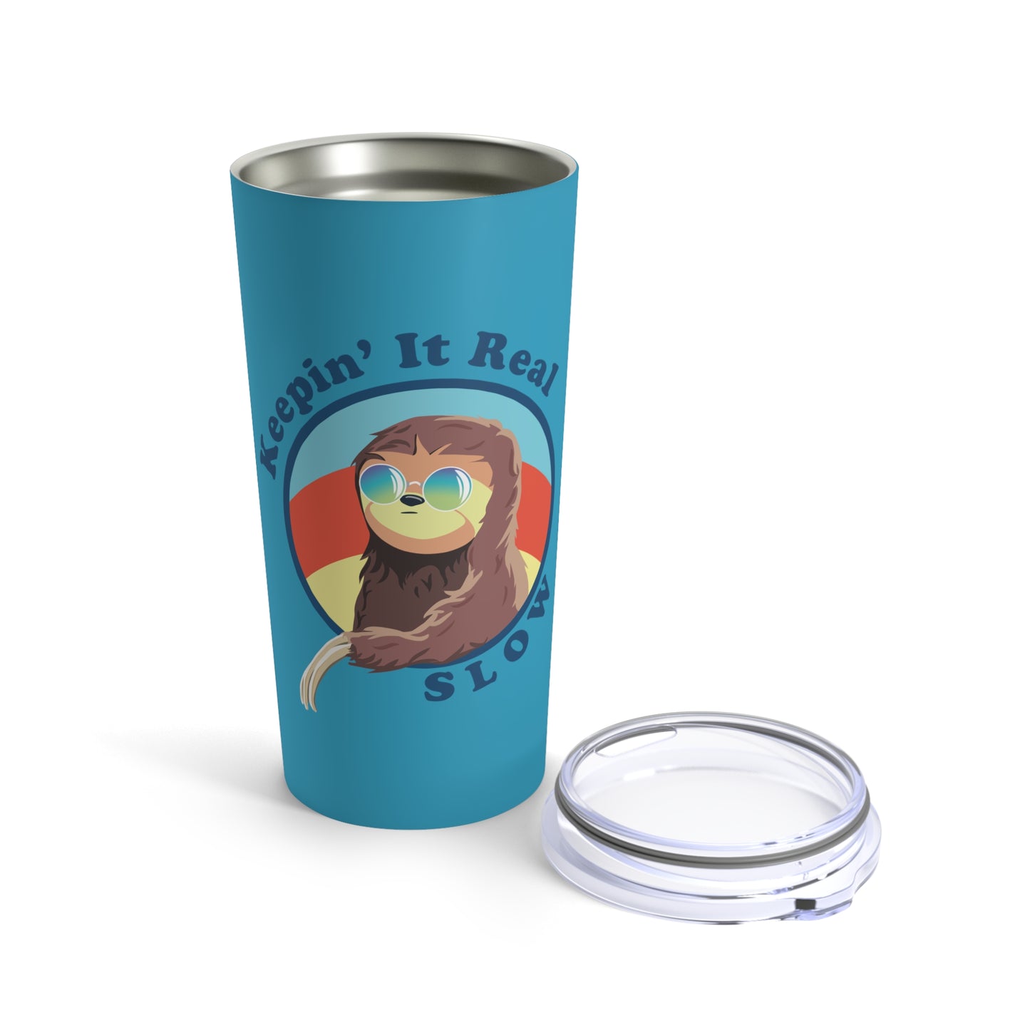 Sloth Keepin' It Real Slow Tumbler 20oz Cup - Punny Cute Chill Vibe Drinkware