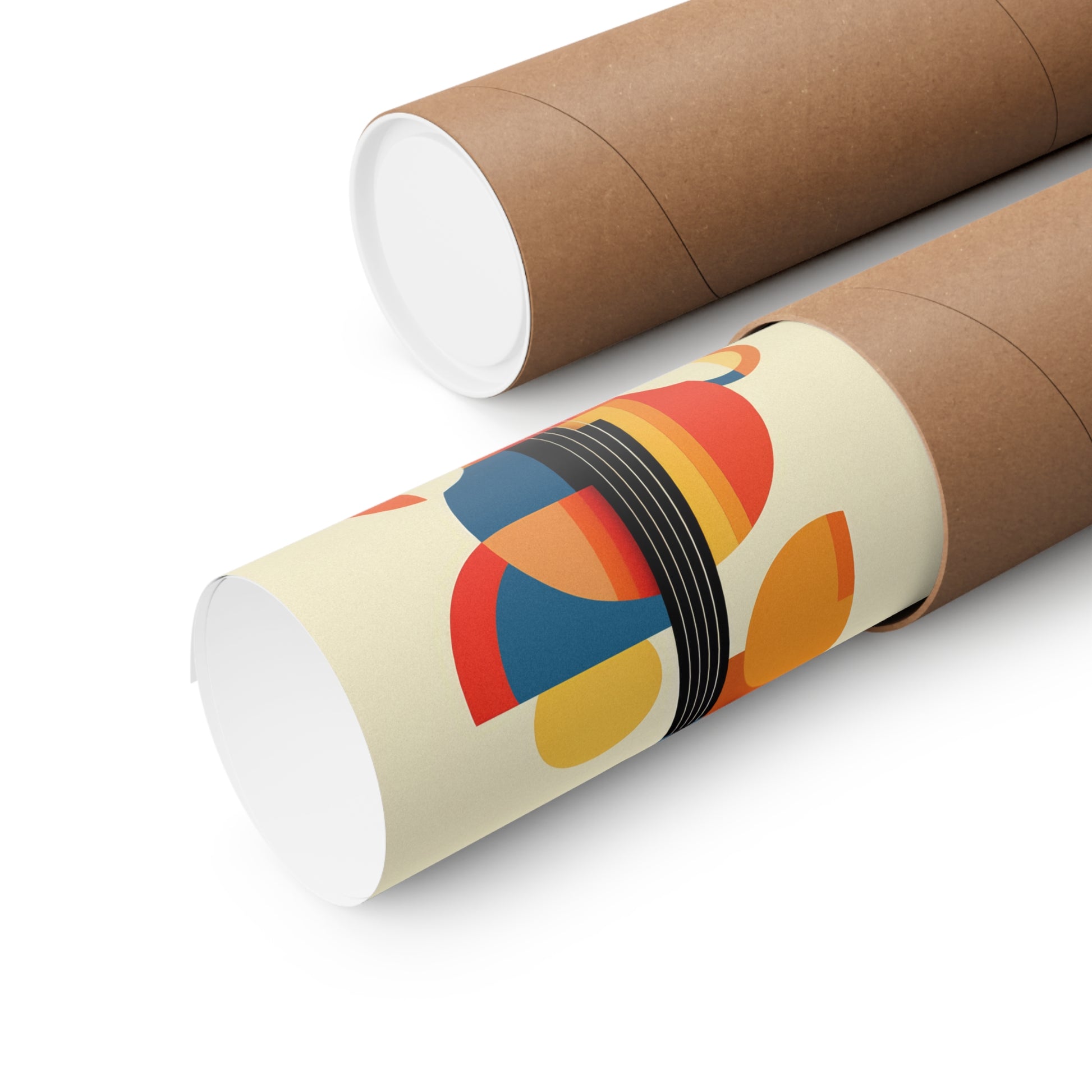 geometric bauhaus colorful violin viola cello poster rolled into a poster tube