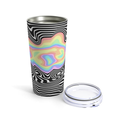 Trippy RGB Melt Tumbler 20oz - Psychedelic Black & White Stainless Steel Cup