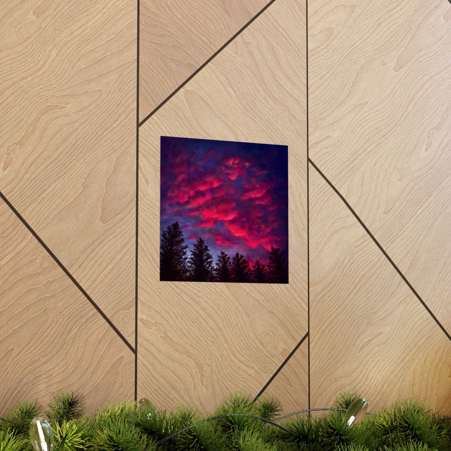 Fuchsia Sunset Poster - Vibrant Landscape Wall Art Print - Original Art