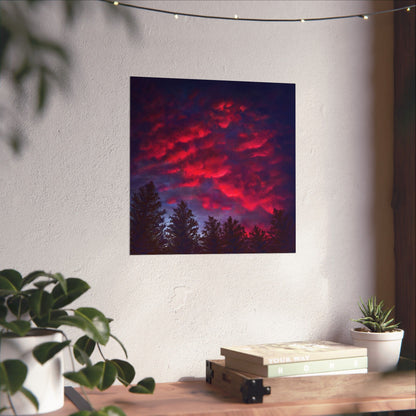 Fuchsia Sunset Poster - Vibrant Landscape Wall Art Print - Original Art