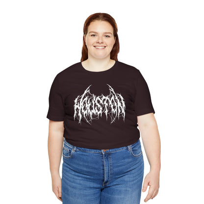 Houston Heavy Metal Logo T-Shirt - Black and White Graphic Tee