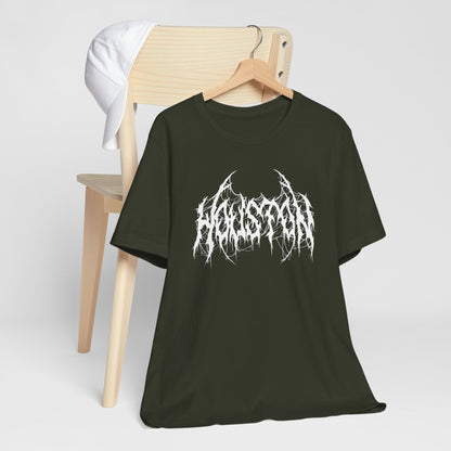 Houston Heavy Metal Logo T-Shirt - Black and White Graphic Tee