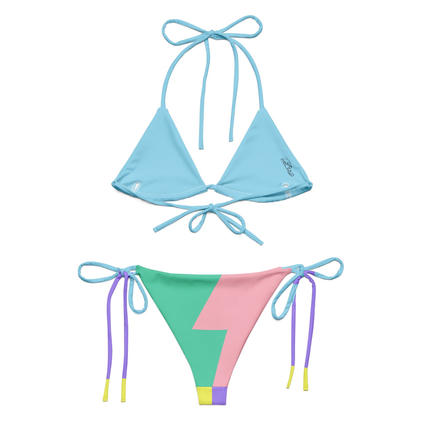 Color Block Lightning Bikini | 2 Piece Swimsuit | Aesthetic Retro Kawaii Design