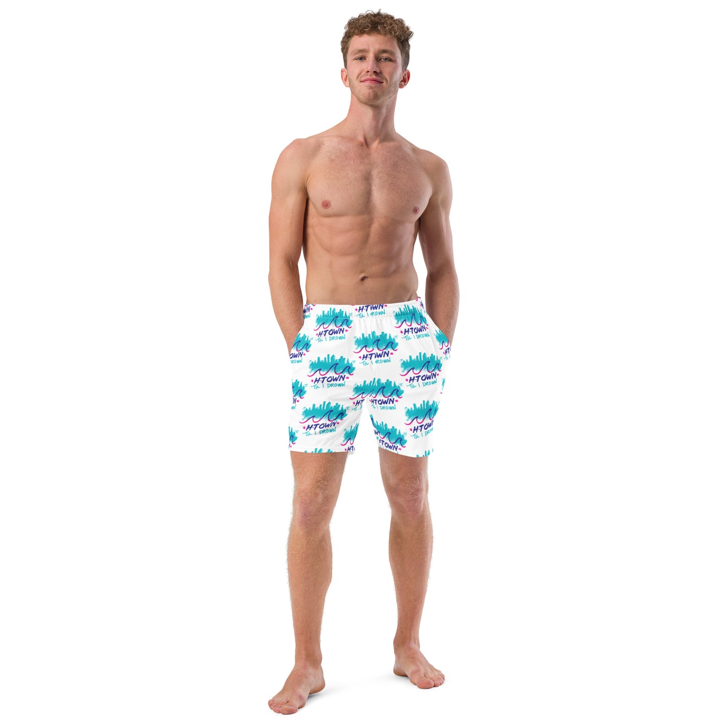 Htown Til I Drown Swim Trunks | HTX Houston Men's Swimwear Recycled Polyester