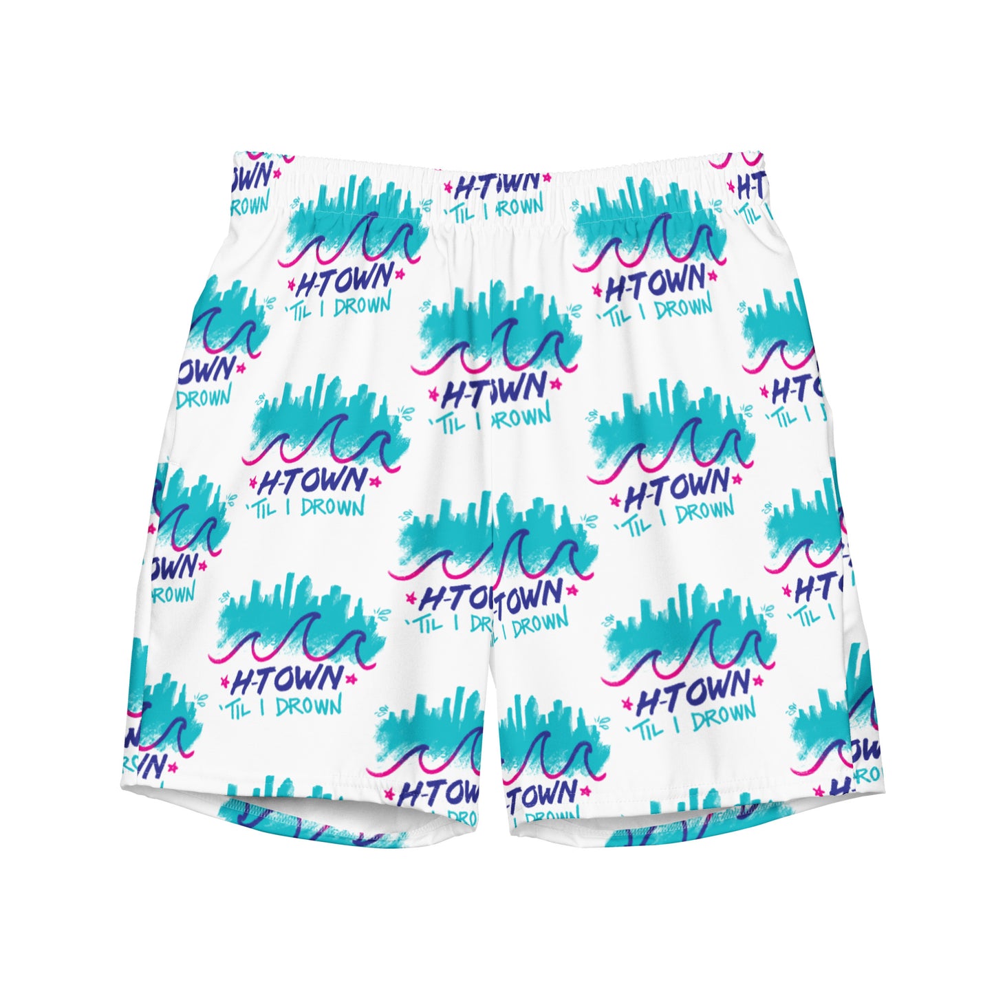 Htown Til I Drown Swim Trunks | HTX Houston Men's Swimwear Recycled Polyester