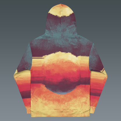 Alchemist's Fire Hoodie | Abstract Geometric Glitch Cyberpunk Streetwear | All Over Print