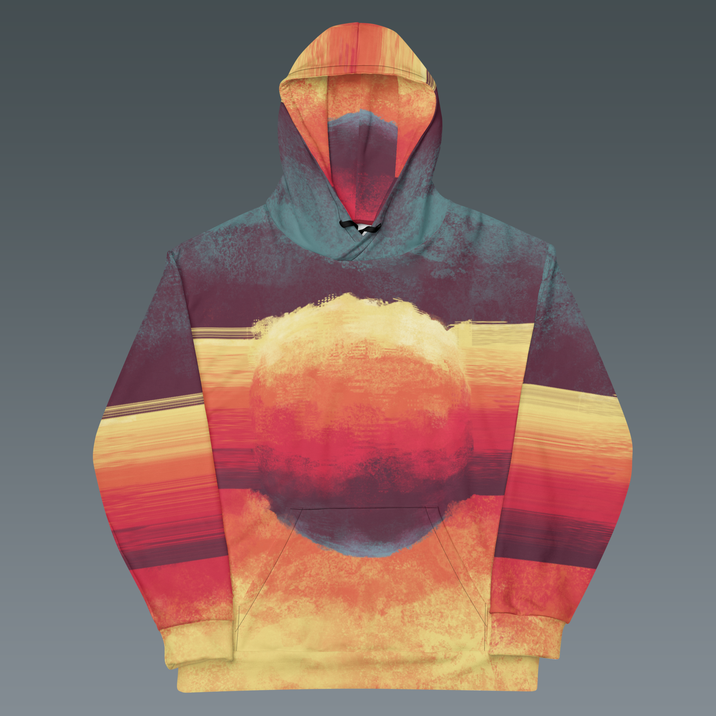 Alchemist's Fire Hoodie | Abstract Geometric Glitch Cyberpunk Streetwear | All Over Print