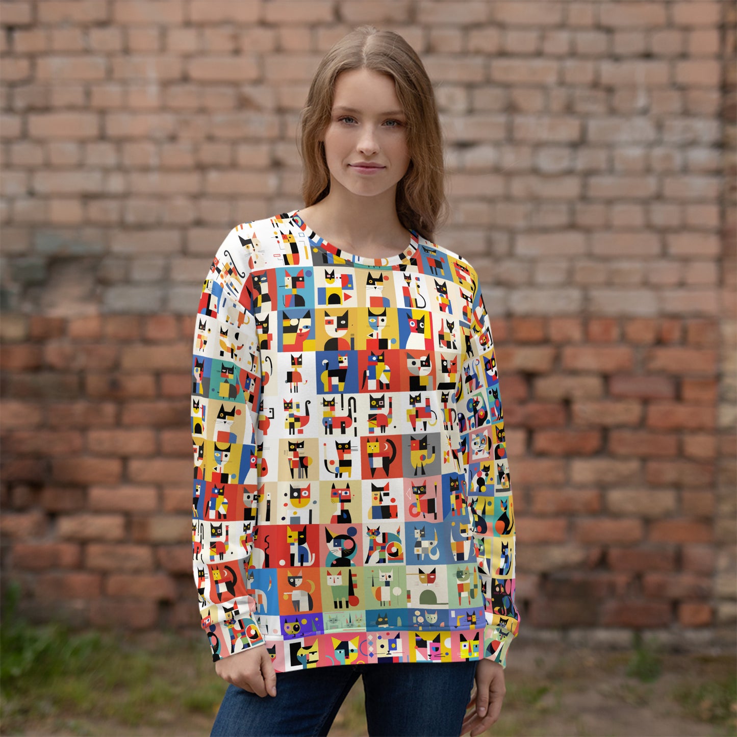 Meowhaus Sweater - Bauhaus Cat Lover Geometric Abstract Sweatshirt