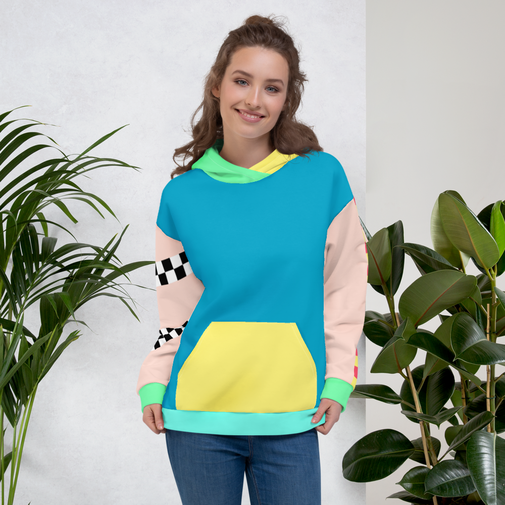 Color Block Pastel Hoodie Asymmetric Rainbow Unisex Fit | Aesthetic Kawaii Skater Apparel