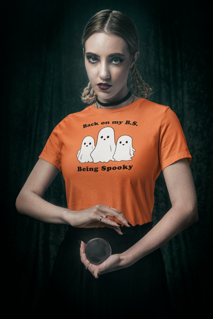 Back on my B.S. Being Spooky Funny Halloween Unisex Tee | Punny All Hallows Eve Ghost Shirt